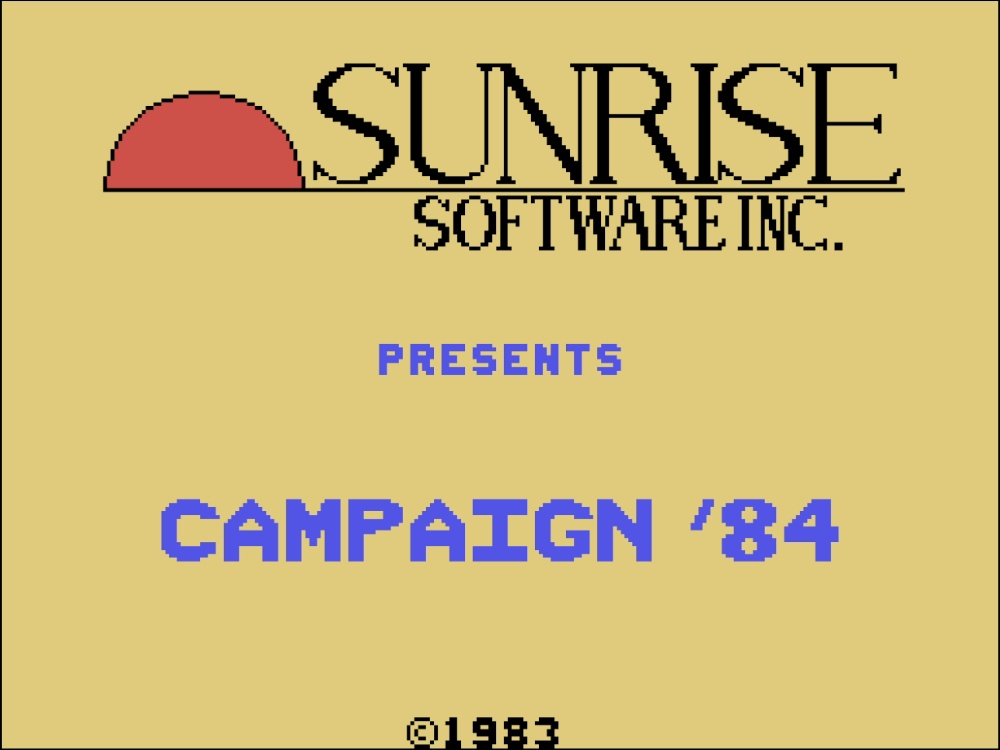 Title Screen of Campaign '84 for Colecovision